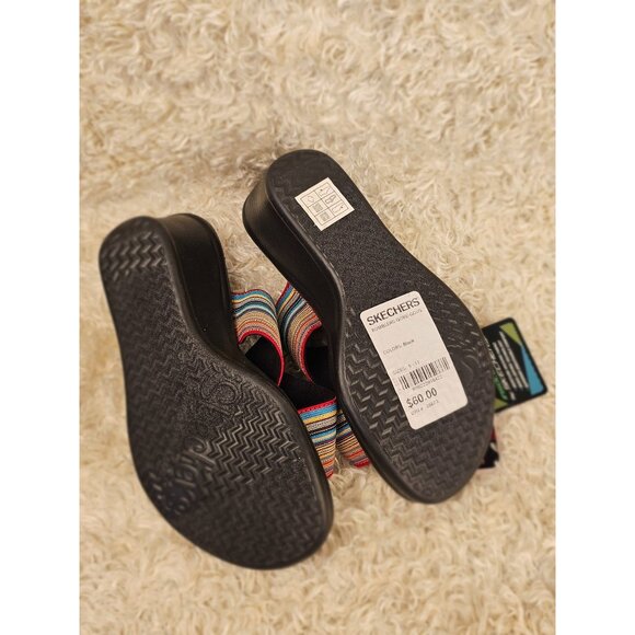 Skechers Memory Foam Stretch Woven Platform Sandals, Size 6 - Picture 5 of 7